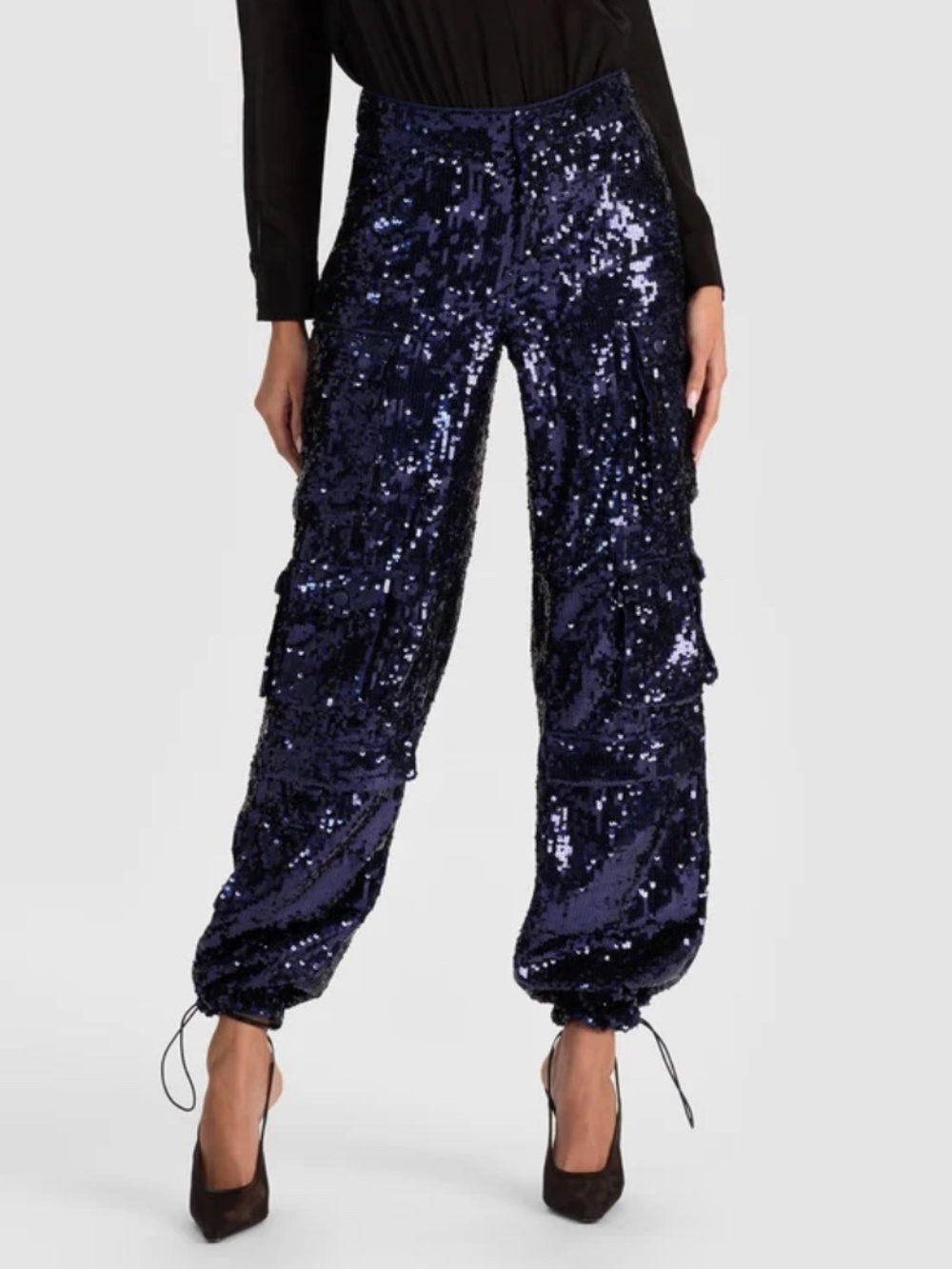 Alice + Olivia OLYMPIA SEQUIN CARGO PANT